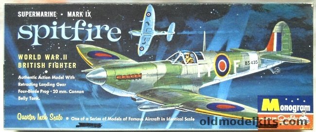 Monogram 1/48 Supermarine Mk IX Spitfire - Four Star Issue, PA79-98 plastic model kit